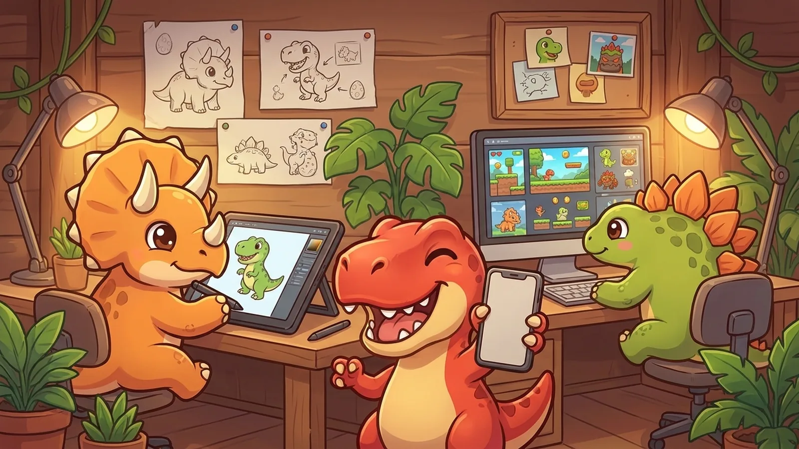 Illustration of the Games3s studio